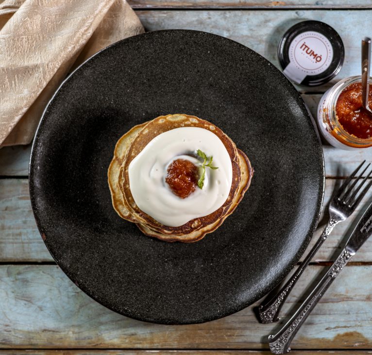 PANCAKE WITH YOGHURT AND AGBALUMO JAM